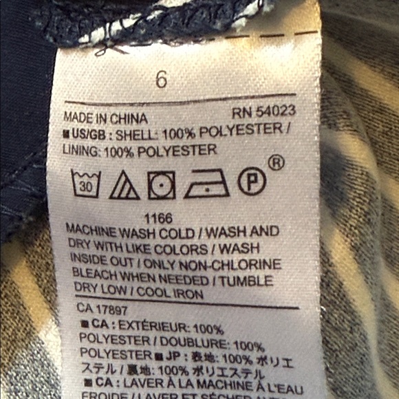 Banana Republic Navy Striped Sleeveless Peplum Top, Size 6 - Picture 6 of 7